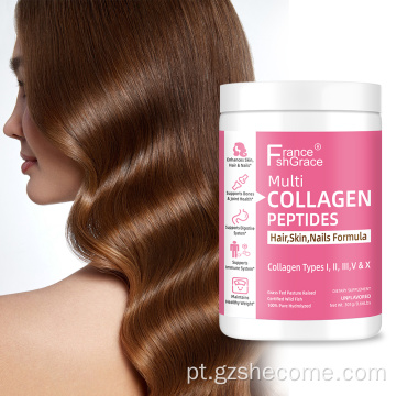 Colágeno para o cabelo Suporte de suporte de colágeno peptídeos em pó
